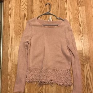 Pink Lace Sweater